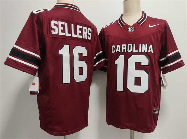Men%27s South Carolina Fighting Gamecocks #16 LaNorris Sellers Garnet 2026 F.U.S.E. Stitched Jersey