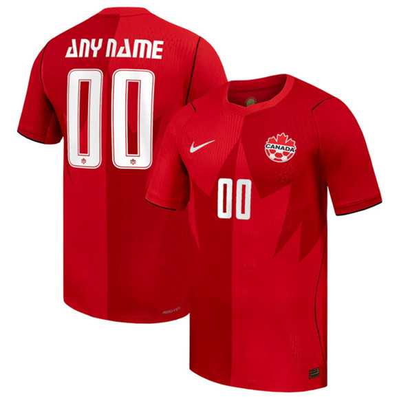 Men%27s Canada Custom 2026 Red Home Soccer Jersey
