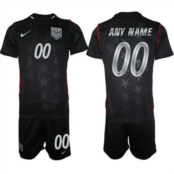 Men%27s United States Custom Black 2026 Away Soccer Jersey Suit