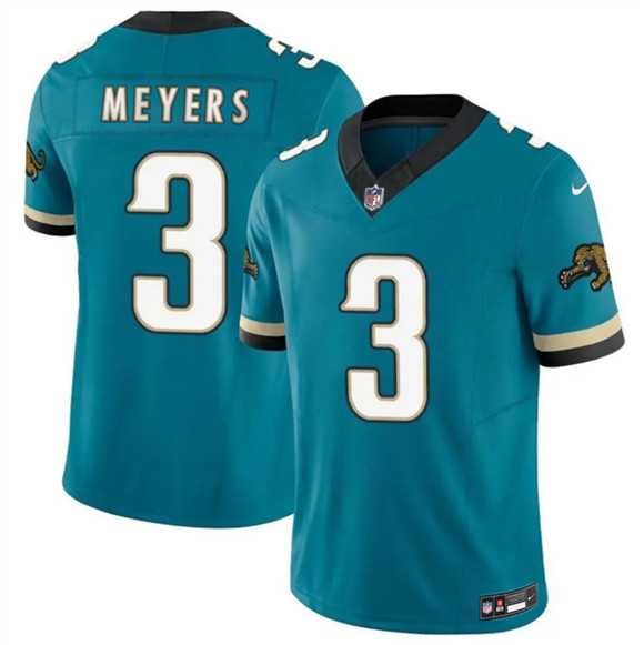 Men%27s Jacksonville Jaguars #3 Jokobi Meyers Teal 2025 F.U.S.E. Prowler Throwback Vapor Limited Stitched Jersey Dzhi