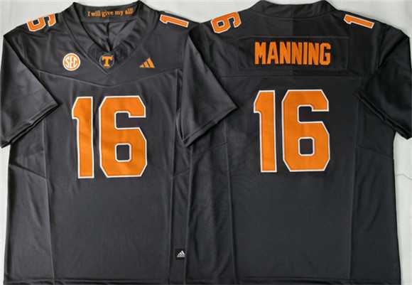 Men%27s Tennessee Volunteers #16 Peyton Manning Black 2026 F.U.S.E. Stitched Jersey