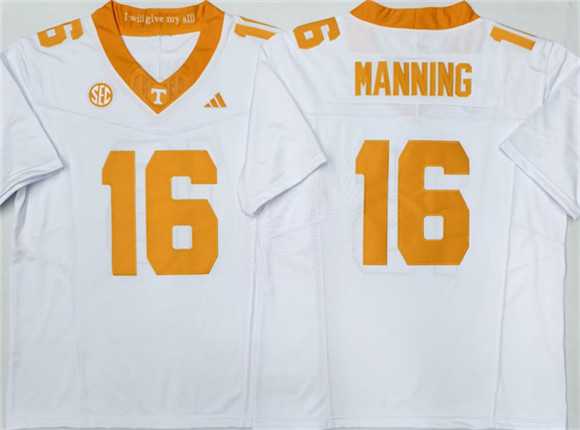 Men%27s Tennessee Volunteers #16 Peyton Manning White 2026 F.U.S.E. Stitched Jersey