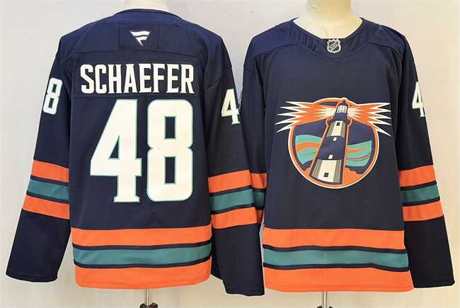 Men%27s New York Islanders #48 Matthew Schaefer Navy 2024-25 Stitched Hockey Jersey