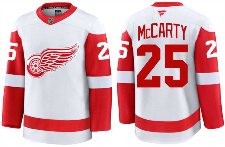 Men%27s Detroit Red Wings #25 Darren McCarty White 2024 Road Stitched Hockey Jersey Dzhi
