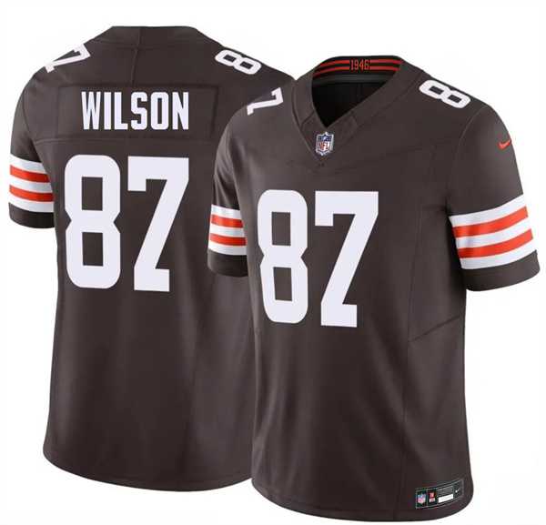 Men%27s Cleveland Browns #87 Kole Wilson Brown 2026 Draft F.U.S.E. Vapor Limited Stitched Jersey Dzhi