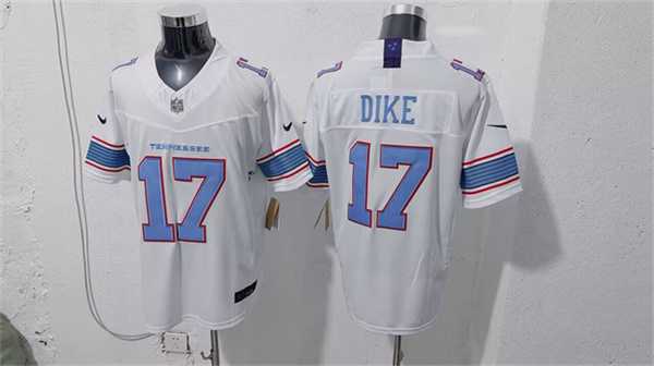 Men%27s Tennessee Titans #17 Chimere Dike White 2026 F.U.S.E. Vapor Limited Stitched Jersey