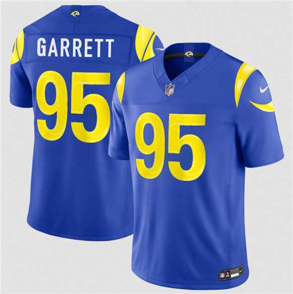 Men%27s Los Angeles Rams #95 Myles Garrett Royal 2026 Draft F.U.S.E. Vapor Limited Stitched Jersey Dzhi