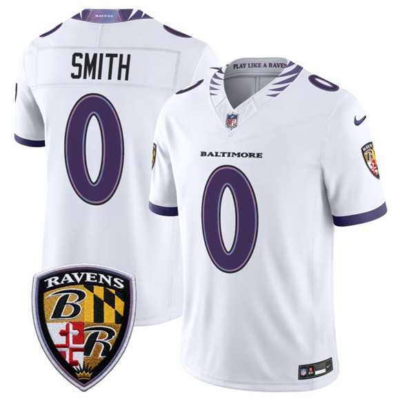 Men%27s Baltimore Ravens #0 Roquan Smith White 2026 F.U.S.E. Vapor Limited Stitched Jersey Dzhi