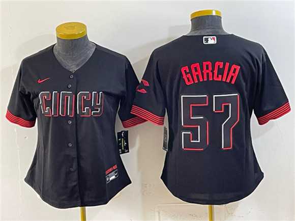 Youth Cincinnati Reds #57 Julian Garcia Black City Connect Stitched Jersey Dzhi