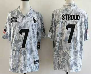 Men%27s Houston Texans #7 CJ Stroud Limited Arctic Camo 2024 Salute to Service Jersey Dzhi