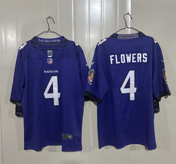 Men%27s Baltimore Ravens #4 Zay Flowers Purple 2026 Alternate Vapor Limited Stitched Jersey