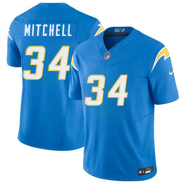 Men%27s Los Angeles Chargers #34 Keaton Mitchell Blue 2026 F.U.S.E. Vapor Limited Stitched Jersey Dzhi