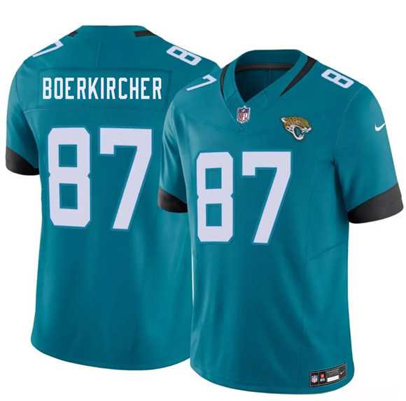 Men%27s Jacksonville Jaguars #87 Nate Boerkircher Teal 2026 Draft F.U.S.E. Vapor Untouchable Limited Stitched Jersey Dzhi