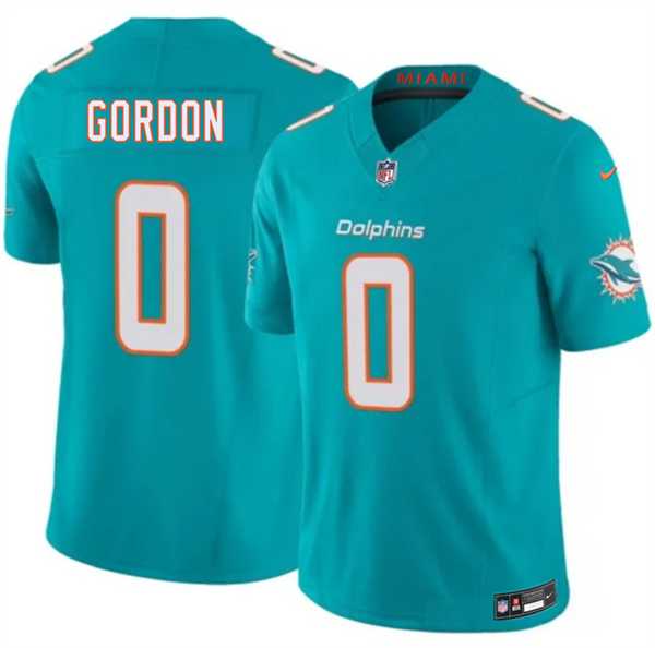 Men%27s Miami Dolphins #0 Ollie Gordon Aqua 2026 F.U.S.E. Vapor Limited Stitched Jersey Dzhi