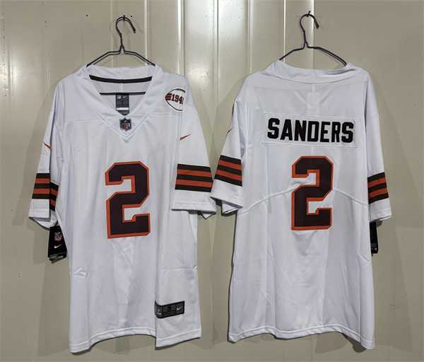 Men%27s Cleveland Browns #2 Shedeur Sanders White 2026 1946 Collection Vapor Limited Stitched Jersey