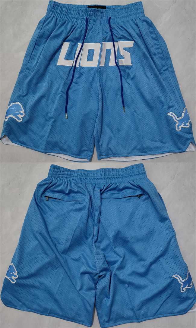 Men%27s Detroit Lions Blue Shorts (Run Small)