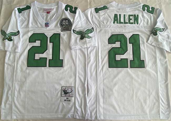 Men%27s Philadelphia Eagles #21 Eric Allen White Throwback Stitched Football Jersey