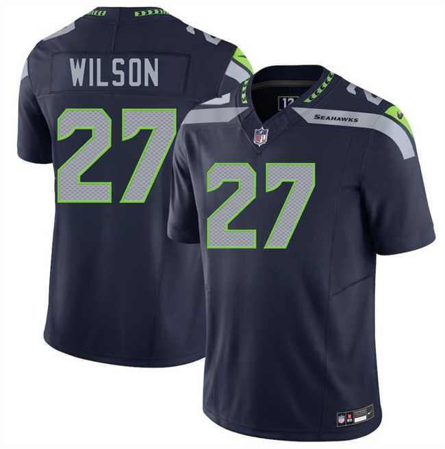 Men%27s Seattle Seahawks #27 Emanuel Wilson Navy 2026 F.U.S.E. Vapor Untouchable Limited Stitched Jersey Dzhi