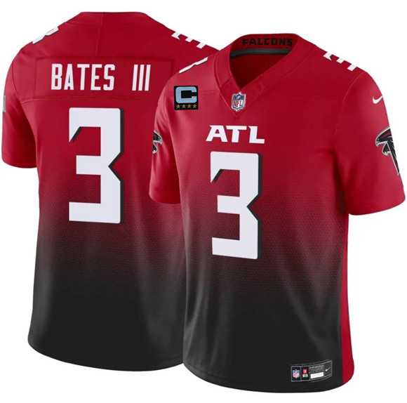 Men%27s Atlanta Falcons #3 Jesse Bates III Red Black 2025 F.U.S.E With 4-Star C Patch Vapor Untouchable Limited Stitched Jersey Dzhi