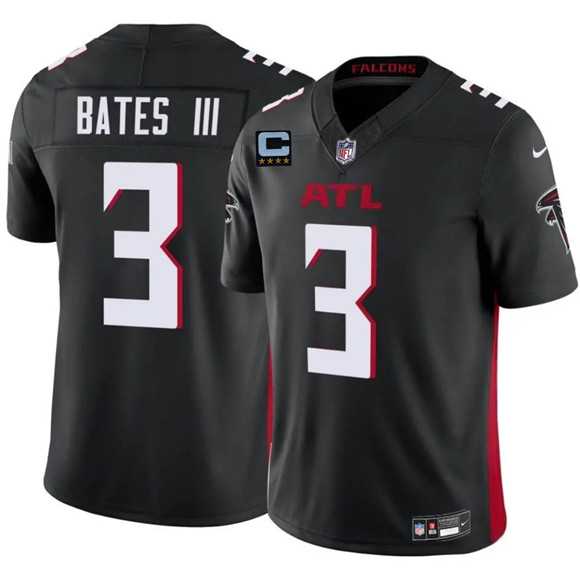 Men%27s Atlanta Falcons #3 Jesse Bates III Black 2025 F.U.S.E With 4-Star C Patch Vapor Untouchable Limited Stitched Jersey Dzhi