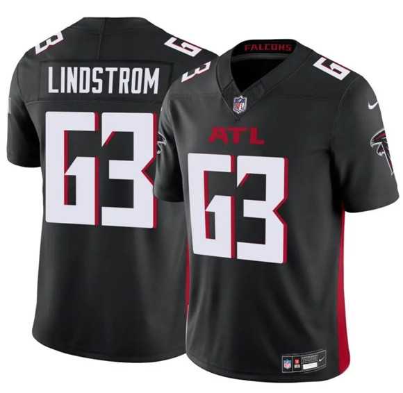 Men%27s Atlanta Falcons #63 Chris Lindstrom Black 2025 F.U.S.E. Vapor Untouchable Limited Stitched Jersey Dzhi
