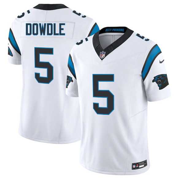 Men%27s Carolina Panthers #5 Rico Dowdle White 2024 F.U.S.E. Vapor Limited Stitched Jersey Dzhi