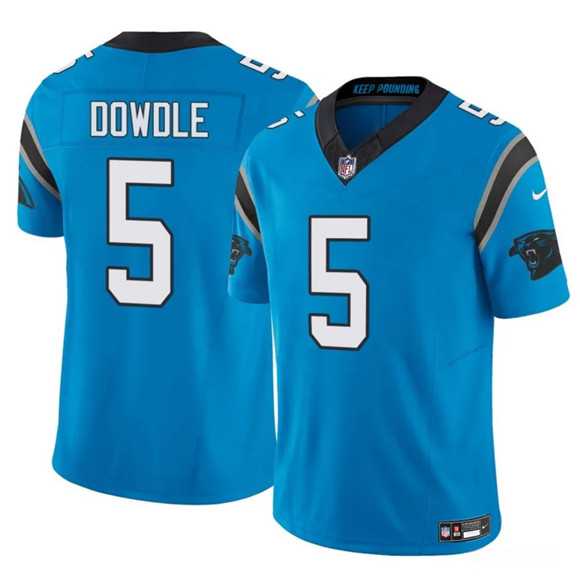 Men%27s Carolina Panthers #5 Rico Dowdle Blue 2025 F.U.S.E. Vapor Limited Stitched Jersey Dzhi