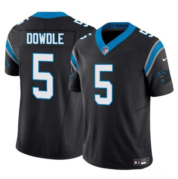 Men%27s Carolina Panthers #5 Rico Dowdle Black 2025 F.U.S.E. Vapor Limited Stitched Jersey Dzhi