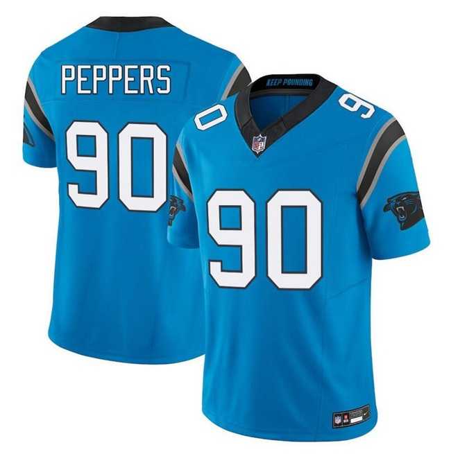 Men%27s Carolina Panthers #90 Julius Peppers Blue F.U.S.E. Vapor Limited Stitched Jersey Dzhi