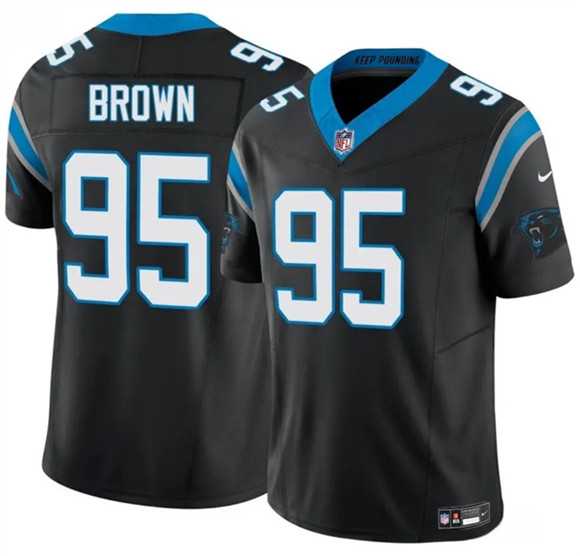 Men%27s Carolina Panthers #95 Derrick Brown Black 2025 F.U.S.E. Vapor Limited Stitched Jersey Dzhi