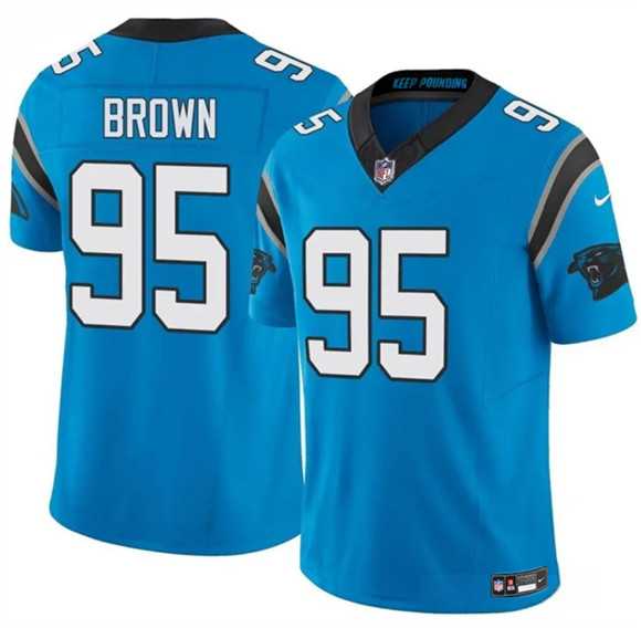 Men%27s Carolina Panthers #95 Derrick Brown Blue 2025 F.U.S.E. Vapor Limited Stitched Jersey Dzhi