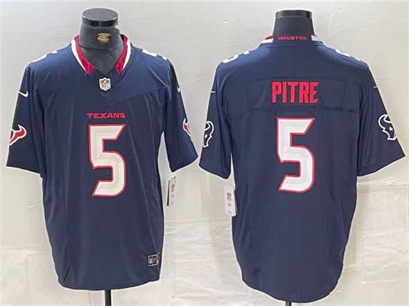 Men%27s Houston Texans #5 Jalen Pitre Navy F.U.S.E. Vapor Limited Football Stitched Jersey