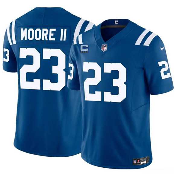Men%27s Indianapolis Colts #23 Kenny Moore II Blue 2025 F.U.S.E. With 4-Star C Patch Vapor Limited Stitched Jersey Dzhi