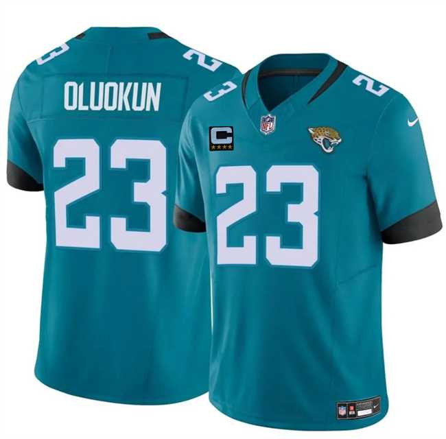 Men%27s Jacksonville Jaguars #23 Foye Oluokun Teal 2025 F.U.S.E. With 4-Star C Patch Vapor Untouchable Limited Stitched Jersey Dzhi