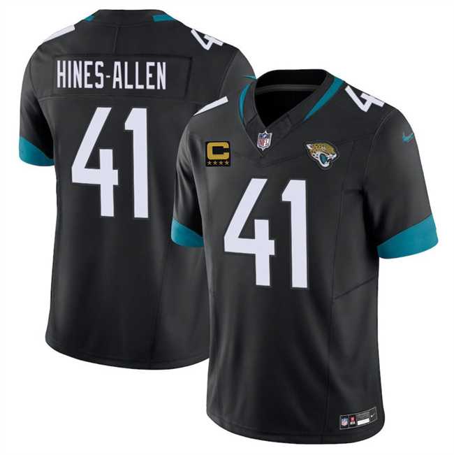 Men%27s Jacksonville Jaguars #41 Josh Hines-Allen Black 2025 With 4-Star C Patch F.U.S.E. Vapor Limited Stitched Jersey Dzhi