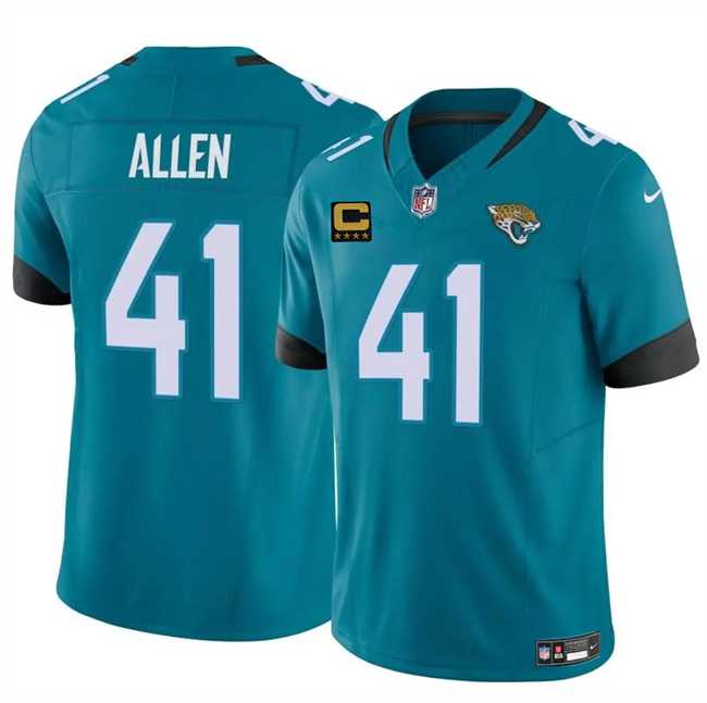 Men%27s Jacksonville Jaguars #41 Josh Hines-Allen Teal 2025 F.U.S.E. With 4-Star C Patch Vapor Untouchable Limited Stitched Jersey Dzhi