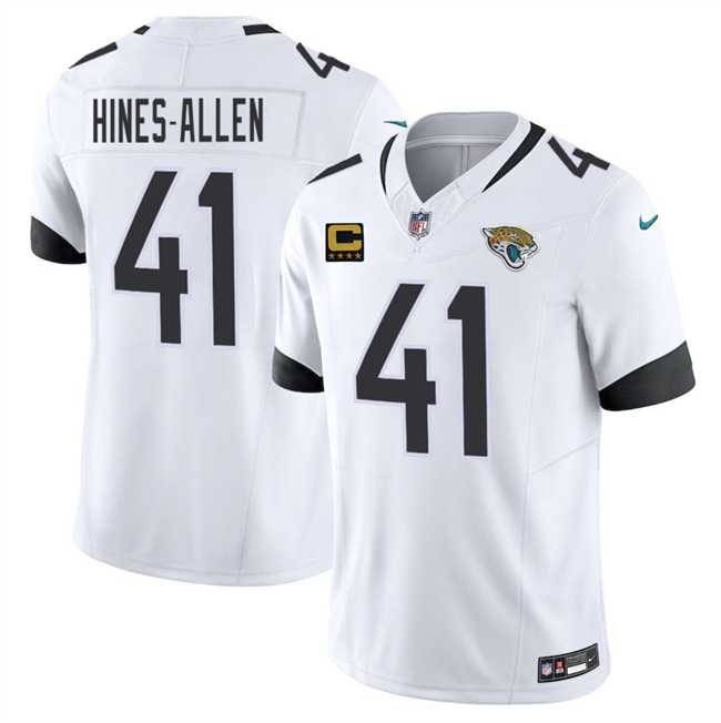 Men%27s Jacksonville Jaguars #41 Josh Hines-Allen White 2025 F.U.S.E. With 4-Star C Patch Vapor Limited Stitched Jersey Dzhi