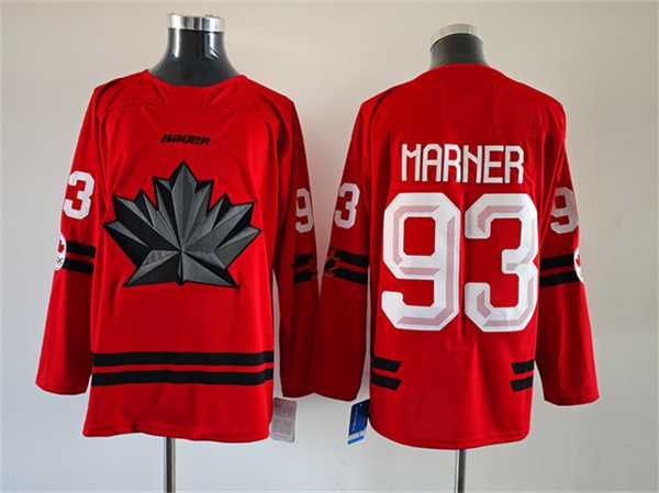 Men%27s Canada Hockey #93 Mitch Marner Red Stitched Jersey