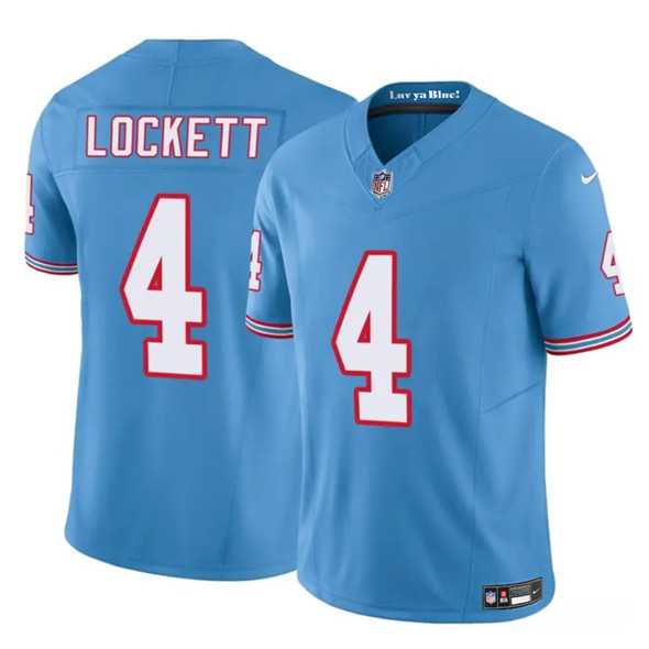Men & Women & Youth Tennessee Titans #4 Tyler Lockett Blue 2025 F.U.S.E. Throwback Vapor Limited Stitched Jersey
