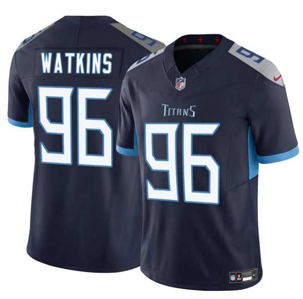 Men & Women & Youth Tennessee Titans #96 Carlos Watkins Navy 2025 F.U.S.E. Vapor Limited Stitched Jersey