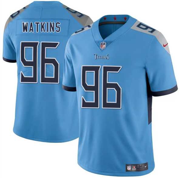 Men & Women & Youth Tennessee Titans #96 Carlos Watkins Blue 2025 F.U.S.E. Vapor Limited Stitched Jersey
