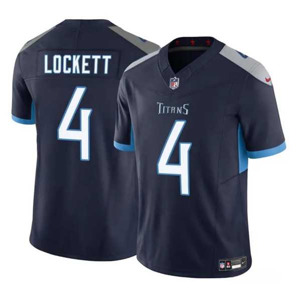 Men & Women & Youth Tennessee Titans #4 Tyler Lockett Navy 2025 F.U.S.E. Vapor Limited Stitched Jersey