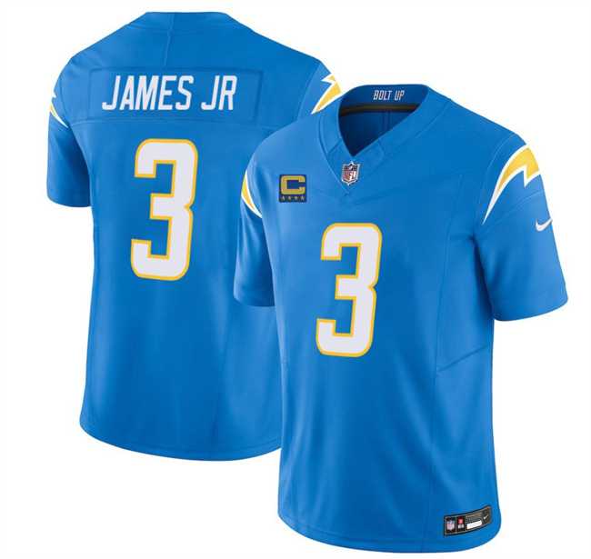 Men%27s Los Angeles Chargers #3 Derwin James JR Blue 2025 F.U.S.E With 4-Star C Patch Vapor Limited Stitched Jersey Dzhi