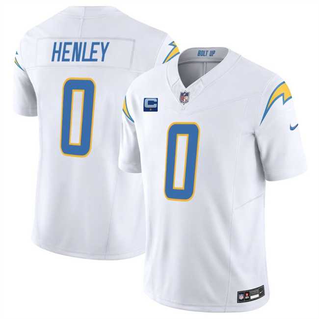 Men%27s Los Angeles Chargers #0 Daiyan Henley White 2025 F.U.S.E With 1-Star C Patch Vapor Limited Stitched Jersey Dzhi