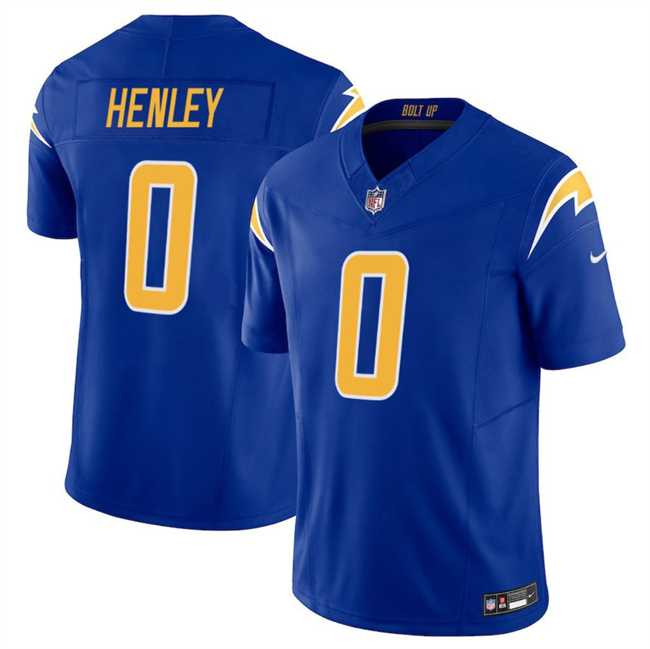 Men%27s Los Angeles Chargers #0 Daiyan Henley Royal 2025 F.U.S.E Vapor Limited Stitched Jersey Dzhi