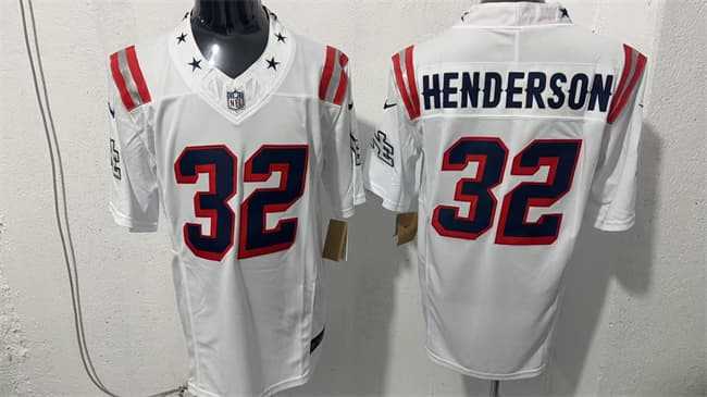 Men%27s New England Patriots #32 TreVeyon Henderson White F.U.S.E. Vapor Limited Football Stitched Jersey