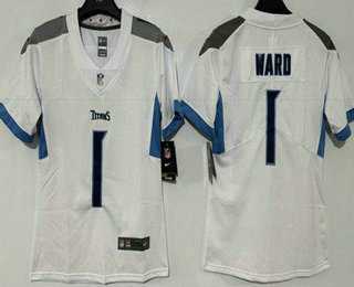 Women%27s Tennessee Titans #1 Cameron Ward Limited White Vapor Jersey