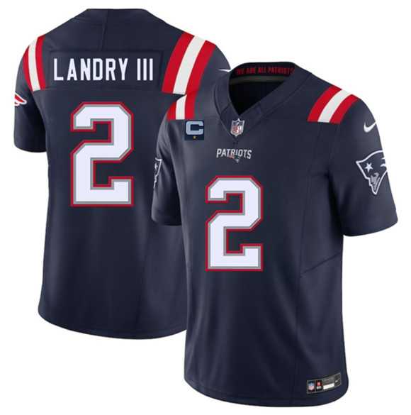 Men%27s New England Patriots #2 Harold Landry III Navy 2025 F.U.S.E. With 1-Star C Patch Vapor Limited Stitched Jersey Dzhi