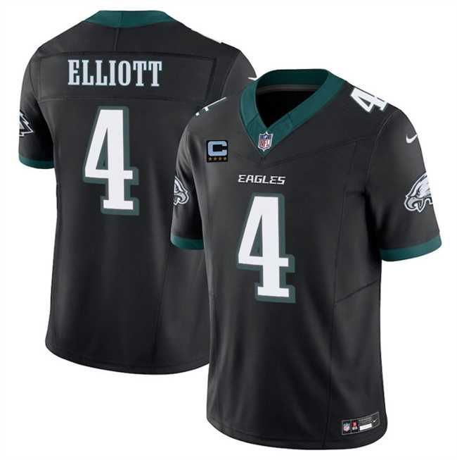 Men%27s Philadelphia Eagles #4 Jake Elliott Black 2025 F.U.S.E. With 4-Star C Patch Vapor Untouchable Limited Throwback Stitched Jersey Dzhi