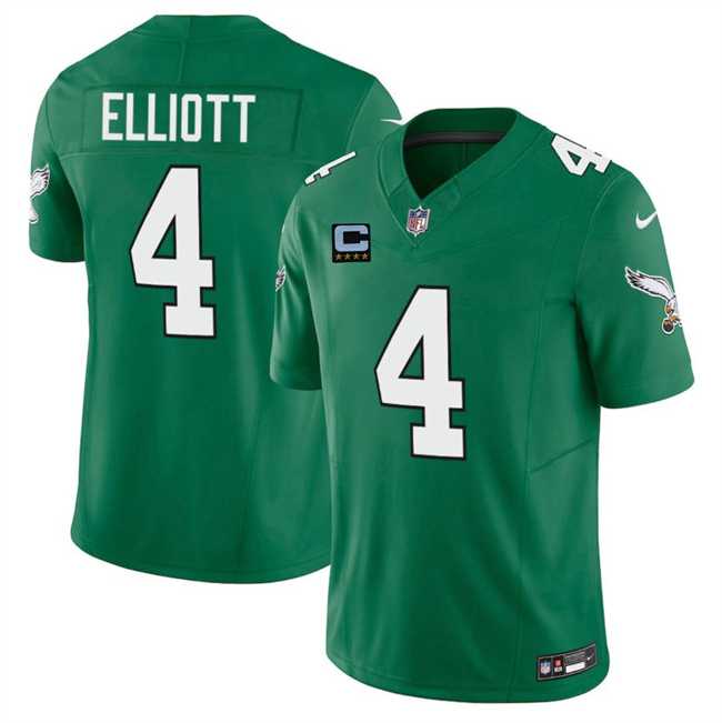 Men%27s Philadelphia Eagles #4 Jake Elliott Kelly Green 2025 F.U.S.E. With 4-Star C Patch Vapor Untouchable Limited Throwback Stitched Jersey Dzhi